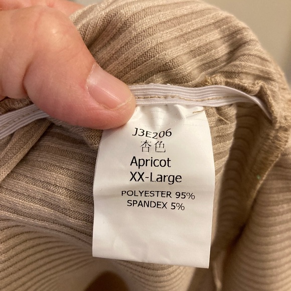 NWOT Ribbed curvy fitted tank dress with ruffled bottom beige XXL - Picture 5 of 8